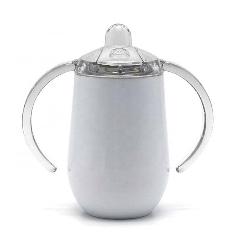 Stainless Steel Sippy Cup With Double Handles Egg Shaped - Temu