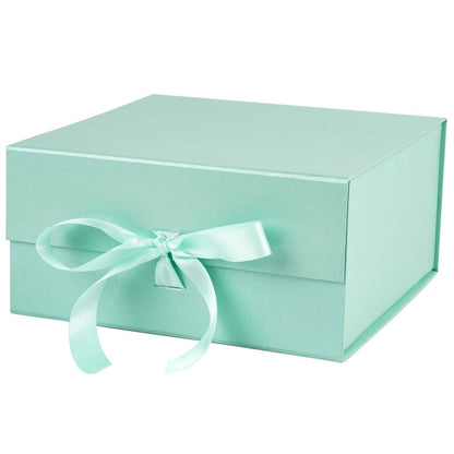 Collapsible Gift Box with Satin Ribbon and Magnetic Lid