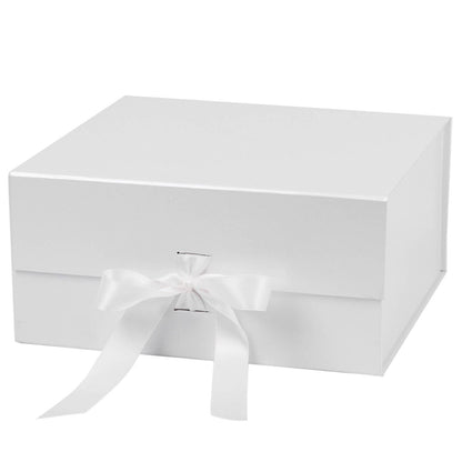 Collapsible Gift Box with Satin Ribbon and Magnetic Lid