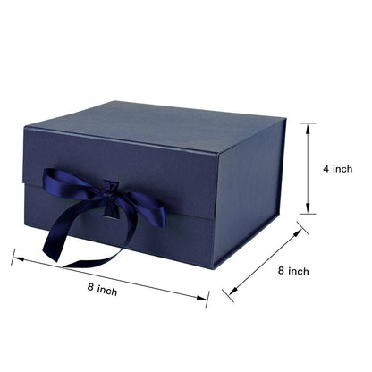 Collapsible Gift Box with Satin Ribbon and Magnetic Lid