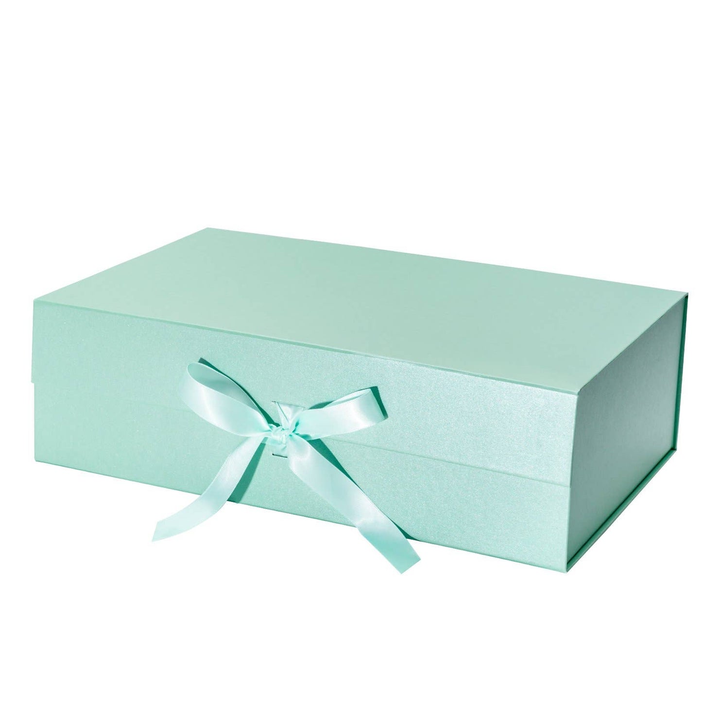 Collapsible Gift Box with Satin Ribbon and Magnetic Lid