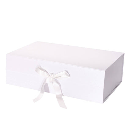 Collapsible Gift Box with Satin Ribbon and Magnetic Lid