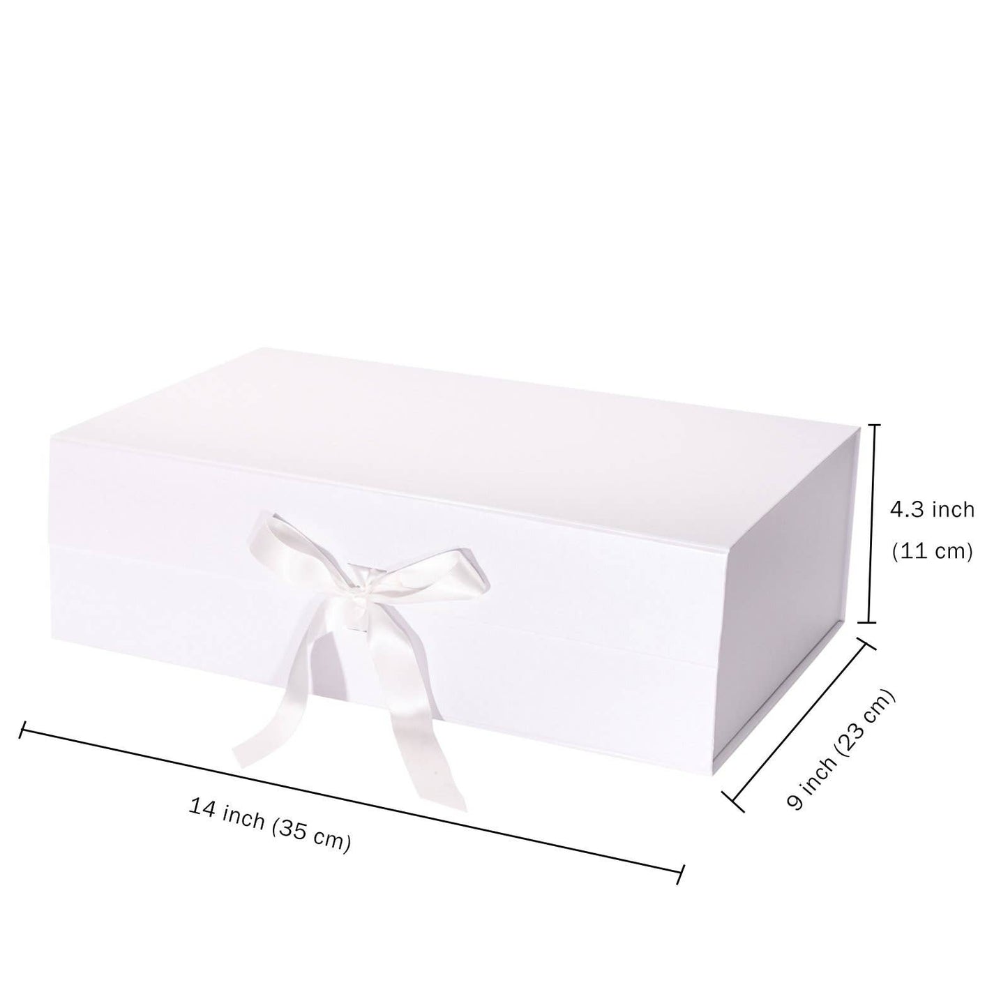 Collapsible Gift Box with Satin Ribbon and Magnetic Lid