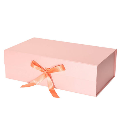 Collapsible Gift Box with Satin Ribbon and Magnetic Lid