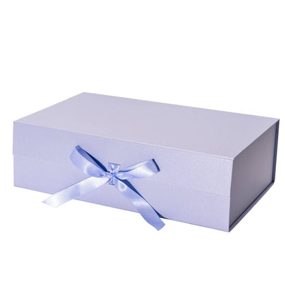 Collapsible Gift Box with Satin Ribbon and Magnetic Lid